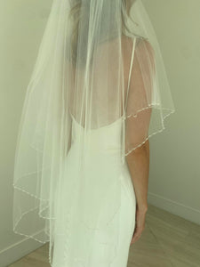 Daniele - 2 Tier Beaded Edge Veil